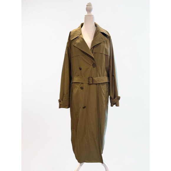 London Fog Other - London Fog Trench Coat Mens 44 Long Olive Belted Classic Rain Coat Unisex